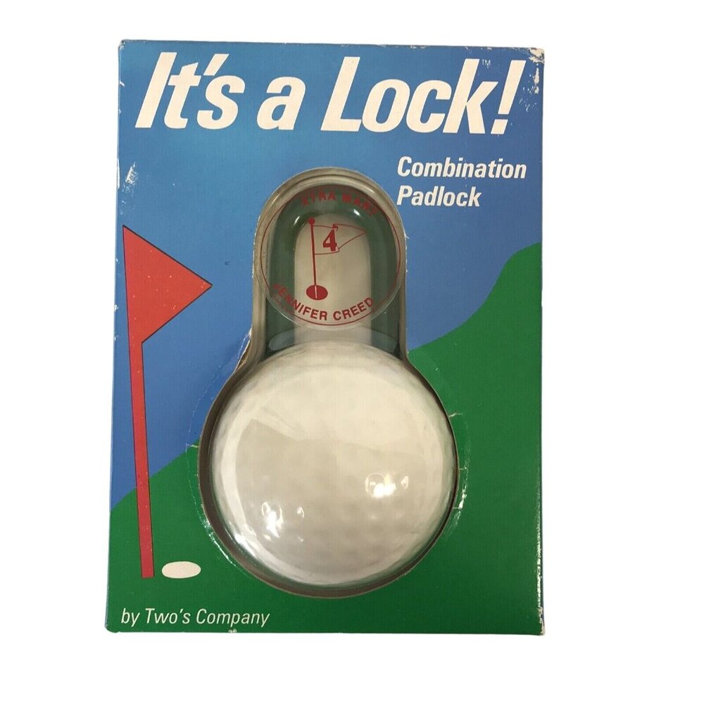 Vintage Golf Ball Combination Padlock It's A Lock Covered Steel Shackle Dad Gift